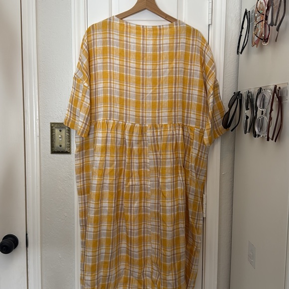 Lintico Valencia plaid linen midi dress - Picture 7 of 11